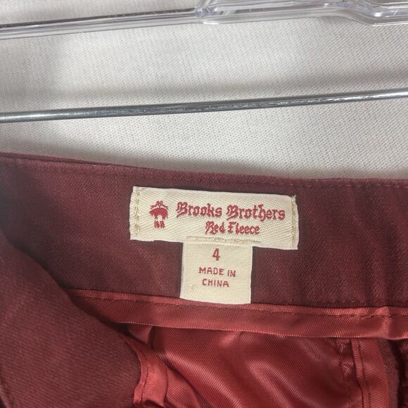 Brooks Brothers Red Fleece Trouser Pants Womens 4 Side Zip High Rise Dress Work - Picture 3 of 14